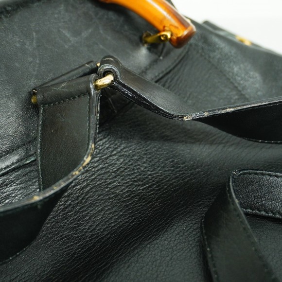 Gucci Backpack/Daypack Bamboo 003 2058 0016 Leather Black Women's - Picture 9 of 16